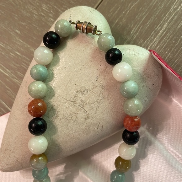 Genuine Jade Multi Colored Necklace - Picture 6 of 7